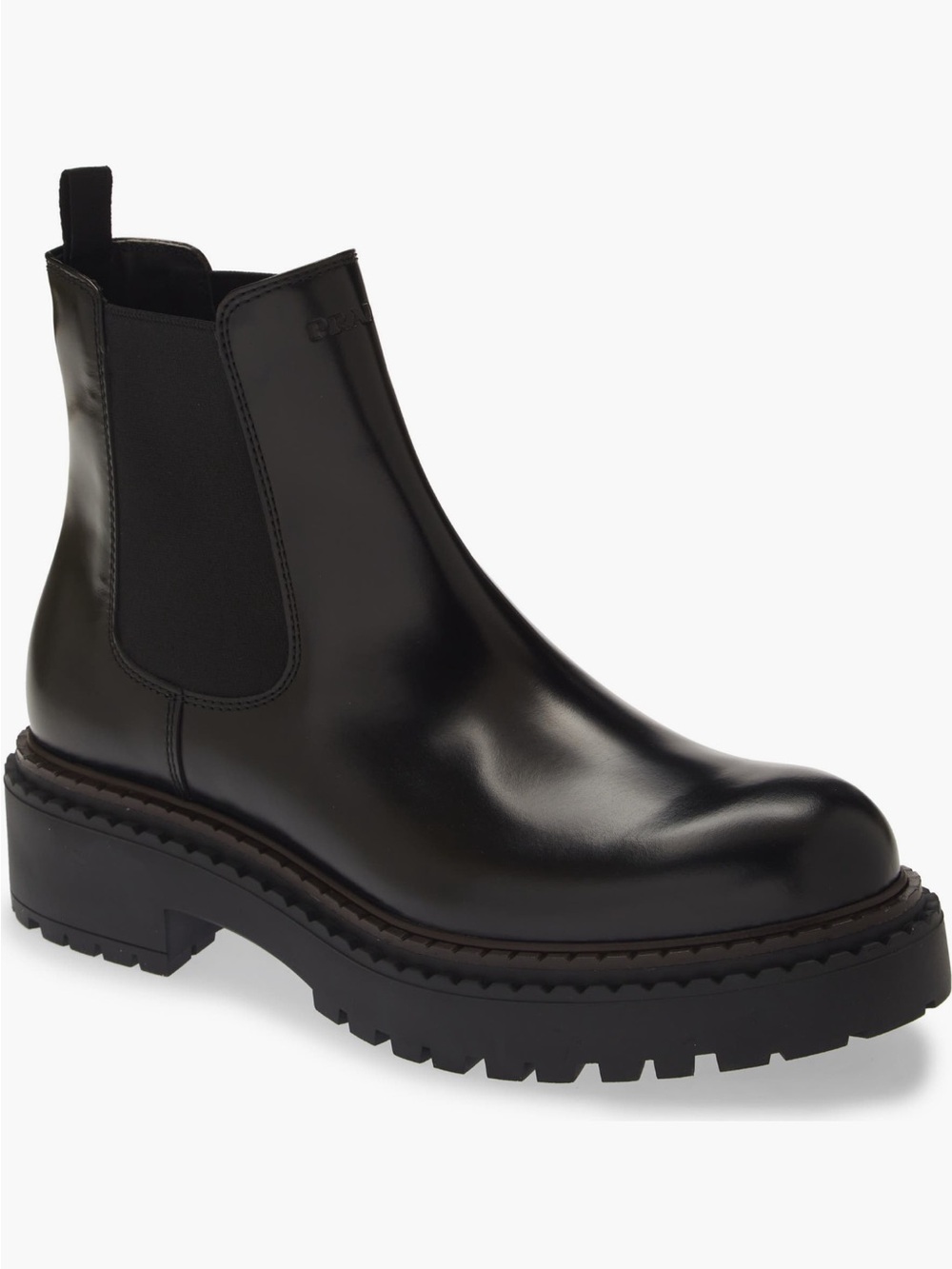 Prada Men’s Black Leather Double Chocolate Chelsea Boots New US 12 $1490